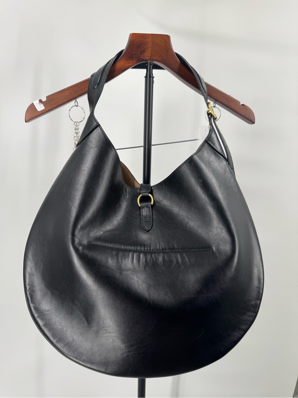 Women’s Polo ID Calfskin Large Shoulder Hobo Bag with Gold Accent - Picture 5 of 9